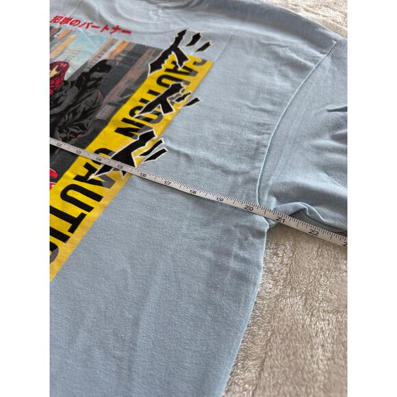 9th Life Wanted Graphic Light Blue T-Shirt Men's Unisex L - Picture 7 of 7